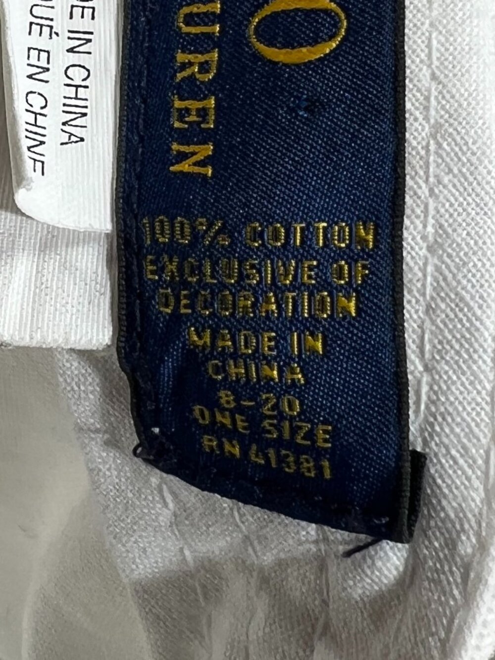 Polo Ralph Lauren Strapback Hat Adjustable White Navy Pony Dad Youth Kids 8-20 - Picture 12 of 16